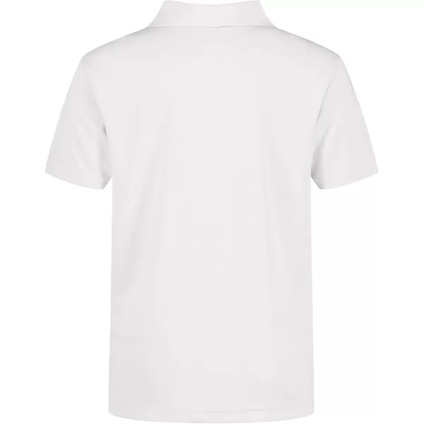 IZOD Boys' School Uniform Short Sleeve Polo Shirt, Button Closure, Moisture Wicking Performance Material