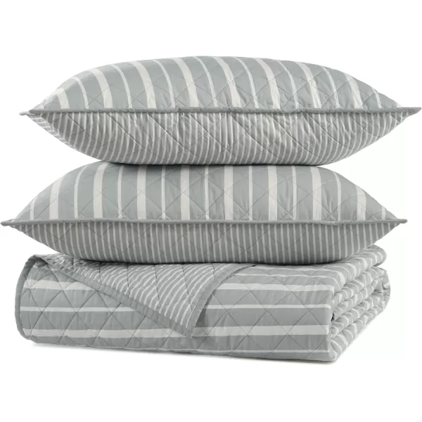 IZOD - Cotton Percale Quilt Set, 2-Piece Wrinkle Resistant Bedding, Ultra-Soft &amp; Reversible Bedspread 