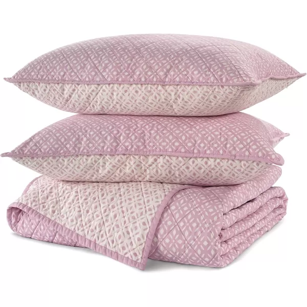 IZOD - Cotton Percale Quilt Set, 2-Piece Wrinkle Resistant Bedding, Ultra-Soft &amp; Reversible Bedspread 