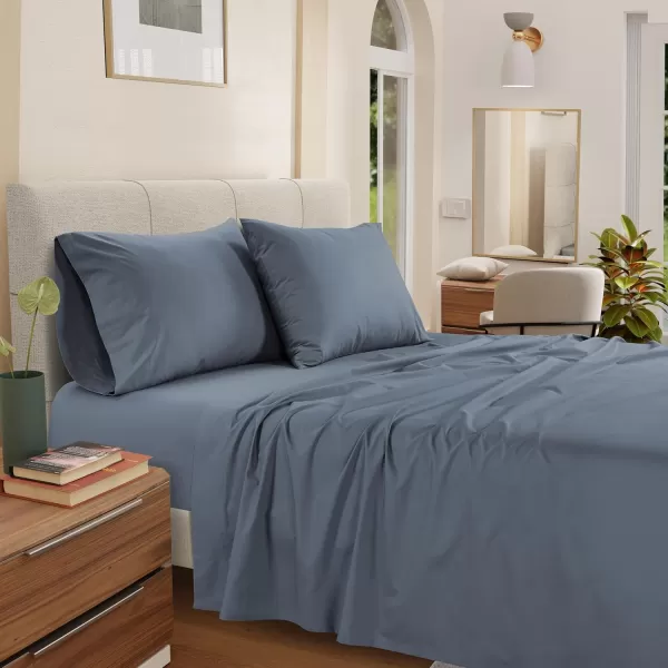 IZOD - Egyptian Cotton Percale Sheet Set, Lightweight, Crisp &amp; Cooling Fabric, 100% Long-Staple Cotton, Deep Pocket Sheets 