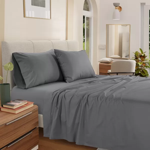 IZOD - Egyptian Cotton Percale Sheet Set, Lightweight, Crisp &amp; Cooling Fabric, 100% Long-Staple Cotton, Deep Pocket Sheets 