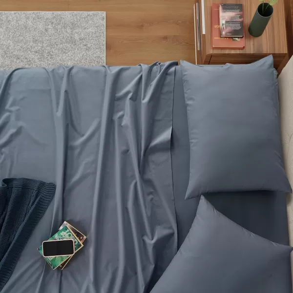IZOD - Egyptian Cotton Percale Sheet Set, Lightweight, Crisp &amp; Cooling Fabric, 100% Long-Staple Cotton, Deep Pocket Sheets 