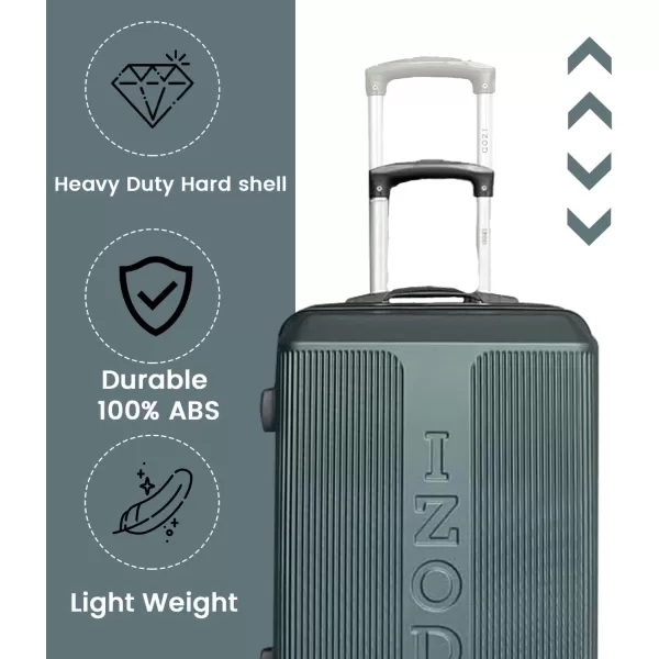 IZOD Expandable ABS Hard Shell Luggage Set - Durable ABS Hard Shell Construction - Double Water-Resistant Nylon Coil – Versatile Sizes 28", 24", 20" - 3-Piece Spinner Luggage Set 