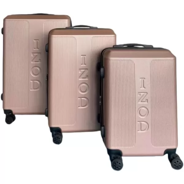 IZOD Expandable ABS Hard Shell Luggage Set - Durable ABS Hard Shell Construction - Double Water-Resistant Nylon Coil – Versatile Sizes 28", 24", 20" - 3-Piece Spinner Luggage Set 