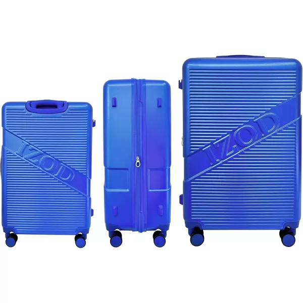 IZOD Expandable ABS Hard Shell Luggage Set - Durable ABS Hard Shell Construction - Double Water-Resistant Nylon Coil – Versatile Sizes 28", 24", 20" - 3-Piece Spinner Luggage Set 