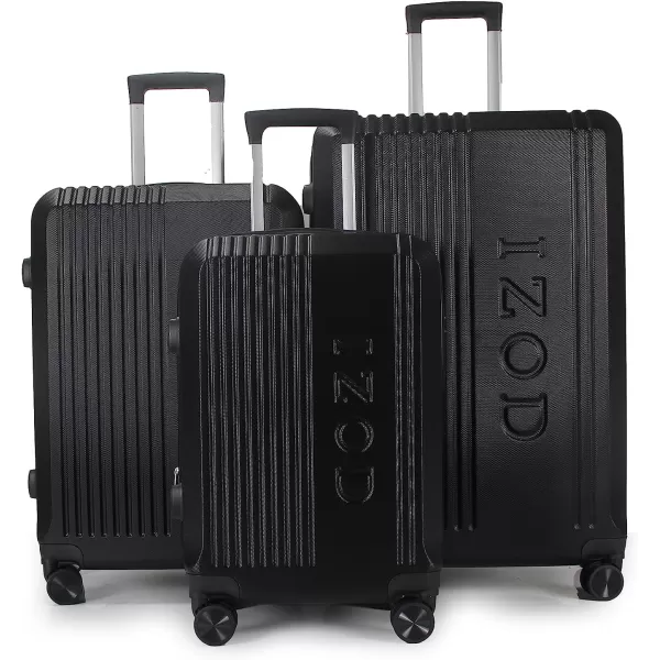 IZOD Expandable ABS Hard Shell Luggage Set - Durable ABS Hard Shell Construction - Double Water-Resistant Nylon Coil – Versatile Sizes 28", 24", 20" - 3-Piece Spinner Luggage Set 