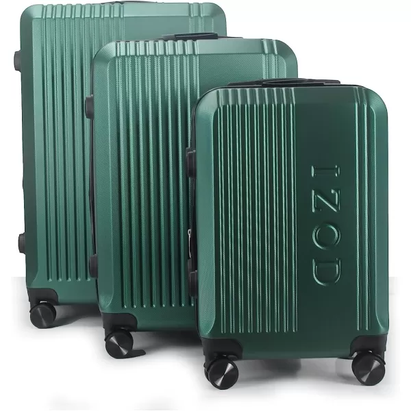 IZOD Expandable ABS Hard Shell Luggage Set - Durable ABS Hard Shell Construction - Double Water-Resistant Nylon Coil – Versatile Sizes 28", 24", 20" - 3-Piece Spinner Luggage Set 