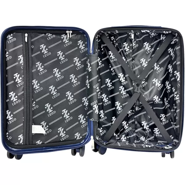 IZOD Expandable ABS Hard Shell Luggage Set - Durable ABS Hard Shell Construction - Double Water-Resistant Nylon Coil – Versatile Sizes 28", 24", 20" - 3-Piece Spinner Luggage Set 