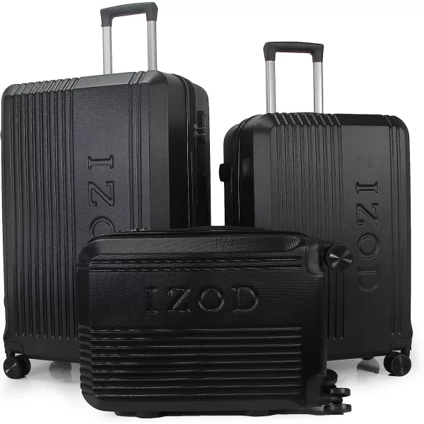 IZOD Expandable ABS Hard Shell Luggage Set - Durable ABS Hard Shell Construction - Double Water-Resistant Nylon Coil – Versatile Sizes 28", 24", 20" - 3-Piece Spinner Luggage Set 