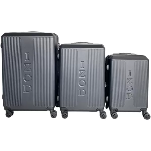 IZOD Expandable ABS Hard Shell Luggage Set - Durable ABS Hard Shell Construction - Double Water-Resistant Nylon Coil – Versatile Sizes 28", 24", 20" - 3-Piece Spinner Luggage Set 