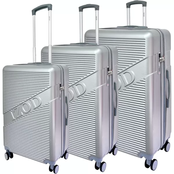 IZOD Expandable ABS Hard Shell Luggage Set - Durable ABS Hard Shell Construction - Double Water-Resistant Nylon Coil – Versatile Sizes 28", 24", 20" - 3-Piece Spinner Luggage Set 