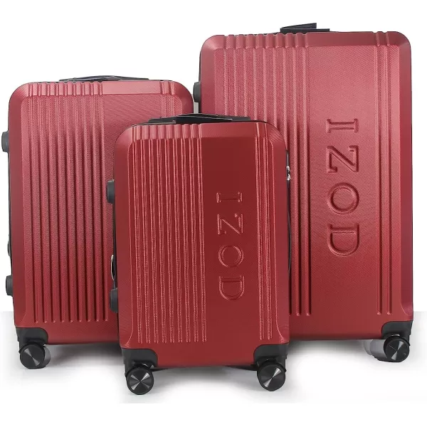 IZOD Expandable ABS Hard Shell Luggage Set - Durable ABS Hard Shell Construction - Double Water-Resistant Nylon Coil – Versatile Sizes 28", 24", 20" - 3-Piece Spinner Luggage Set 