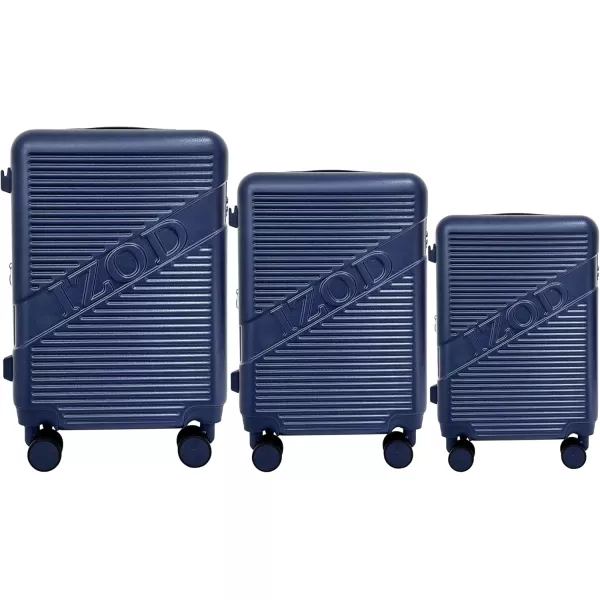 IZOD Expandable ABS Hard Shell Luggage Set - Durable ABS Hard Shell Construction - Double Water-Resistant Nylon Coil – Versatile Sizes 28", 24", 20" - 3-Piece Spinner Luggage Set 