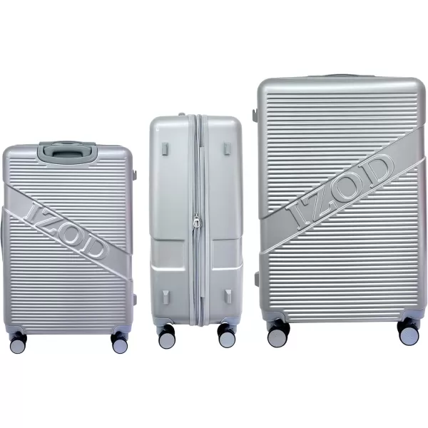 IZOD Expandable ABS Hard Shell Luggage Set - Durable ABS Hard Shell Construction - Double Water-Resistant Nylon Coil – Versatile Sizes 28", 24", 20" - 3-Piece Spinner Luggage Set 