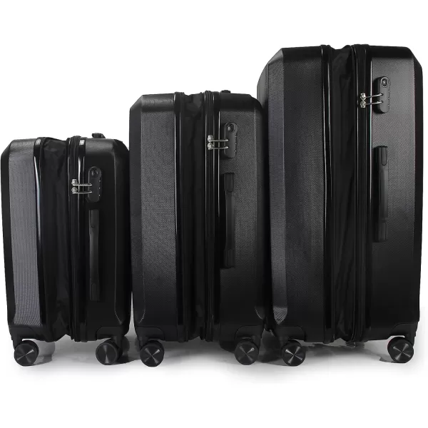 IZOD Expandable ABS Hard Shell Luggage Set - Durable ABS Hard Shell Construction - Double Water-Resistant Nylon Coil – Versatile Sizes 28", 24", 20" - 3-Piece Spinner Luggage Set 