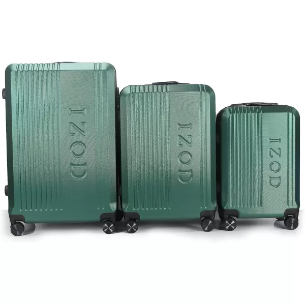 IZOD Expandable ABS Hard Shell Luggage Set - Durable ABS Hard Shell Construction - Double Water-Resistant Nylon Coil – Versatile Sizes 28", 24", 20" - 3-Piece Spinner Luggage Set 