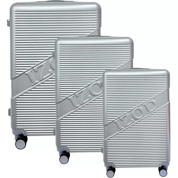 IZOD Expandable ABS Hard Shell Luggage Set - Durable ABS Hard Shell Construction - Double Water-Resistant Nylon Coil – Versatile Sizes 28", 24", 20" - 3-Piece Spinner Luggage Set 