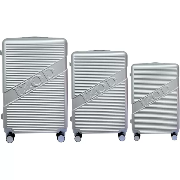 IZOD Expandable ABS Hard Shell Luggage Set - Durable ABS Hard Shell Construction - Double Water-Resistant Nylon Coil – Versatile Sizes 28", 24", 20" - 3-Piece Spinner Luggage Set 