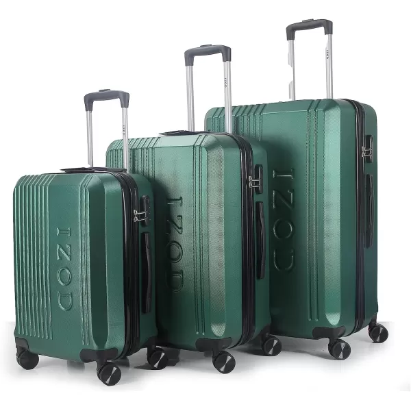 IZOD Expandable ABS Hard Shell Luggage Set - Durable ABS Hard Shell Construction - Double Water-Resistant Nylon Coil – Versatile Sizes 28", 24", 20" - 3-Piece Spinner Luggage Set 