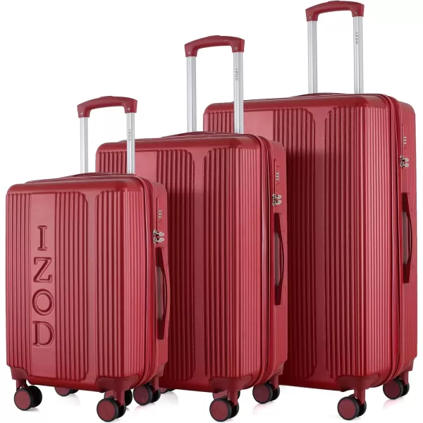 IZOD Expandable ABS Hard Shell Luggage Set - Durable ABS Hard Shell Construction - Double Water-Resistant Nylon Coil – Versatile Sizes 28", 24", 20" - 3-Piece Spinner Luggage Set 