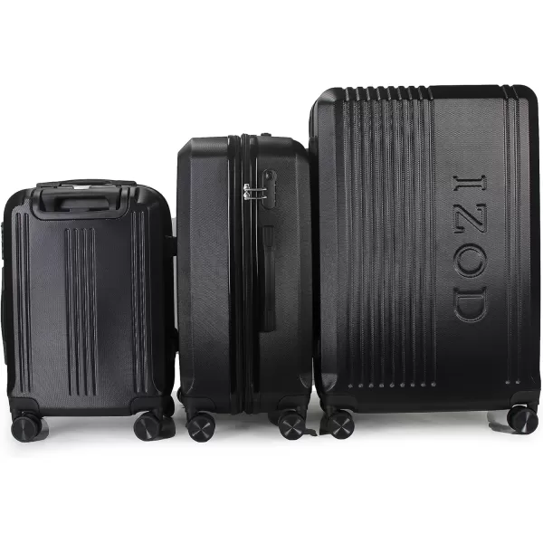 IZOD Expandable ABS Hard Shell Luggage Set - Durable ABS Hard Shell Construction - Double Water-Resistant Nylon Coil – Versatile Sizes 28", 24", 20" - 3-Piece Spinner Luggage Set 