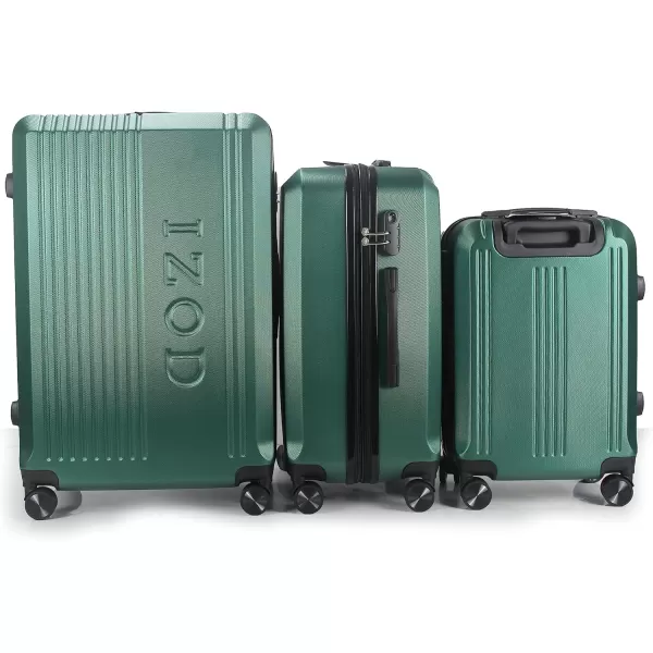 IZOD Expandable ABS Hard Shell Luggage Set - Durable ABS Hard Shell Construction - Double Water-Resistant Nylon Coil – Versatile Sizes 28", 24", 20" - 3-Piece Spinner Luggage Set 