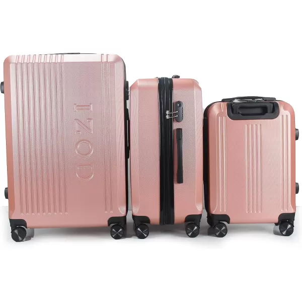 IZOD Expandable ABS Hard Shell Luggage Set - Durable ABS Hard Shell Construction - Double Water-Resistant Nylon Coil – Versatile Sizes 28", 24", 20" - 3-Piece Spinner Luggage Set 