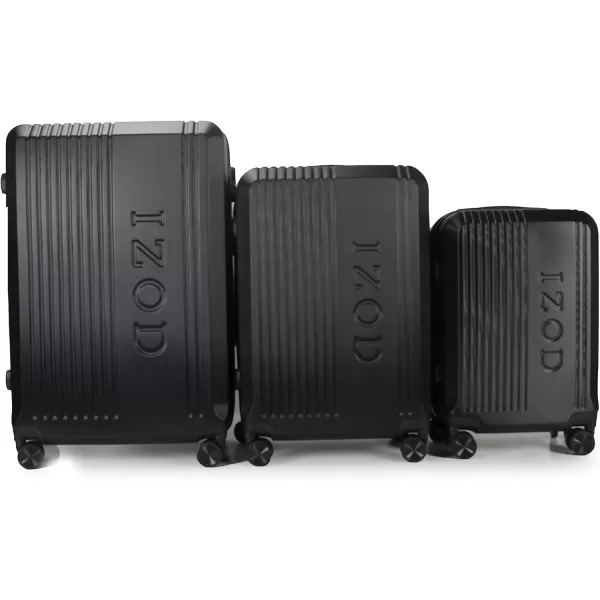 IZOD Expandable ABS Hard Shell Luggage Set - Durable ABS Hard Shell Construction - Double Water-Resistant Nylon Coil – Versatile Sizes 28", 24", 20" - 3-Piece Spinner Luggage Set 
