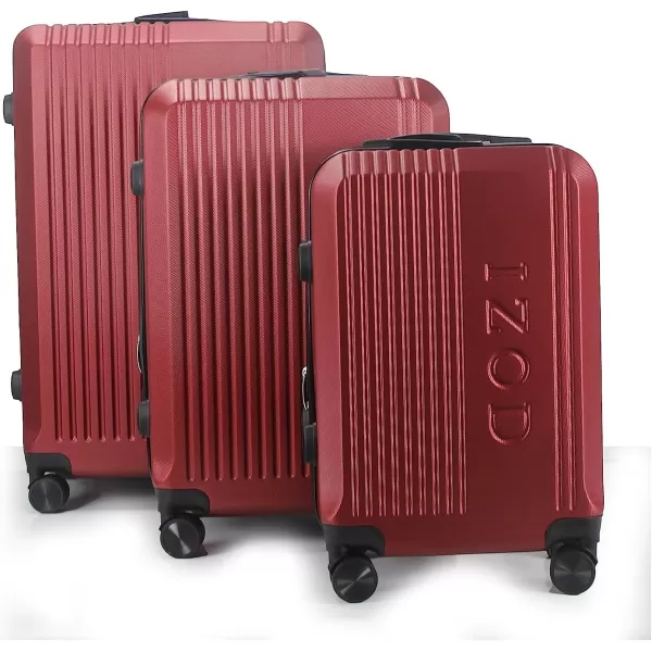 IZOD Expandable ABS Hard Shell Luggage Set - Durable ABS Hard Shell Construction - Double Water-Resistant Nylon Coil – Versatile Sizes 28", 24", 20" - 3-Piece Spinner Luggage Set 