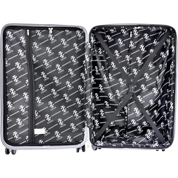IZOD Expandable ABS Hard Shell Luggage Set - Durable ABS Hard Shell Construction - Double Water-Resistant Nylon Coil – Versatile Sizes 28", 24", 20" - 3-Piece Spinner Luggage Set 