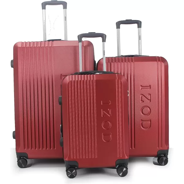 IZOD Expandable ABS Hard Shell Luggage Set - Durable ABS Hard Shell Construction - Double Water-Resistant Nylon Coil – Versatile Sizes 28", 24", 20" - 3-Piece Spinner Luggage Set 