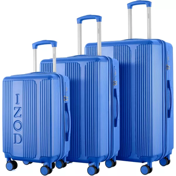 IZOD Expandable ABS Hard Shell Luggage Set - Durable ABS Hard Shell Construction - Double Water-Resistant Nylon Coil – Versatile Sizes 28", 24", 20" - 3-Piece Spinner Luggage Set 