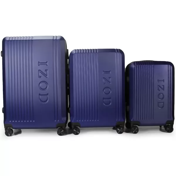 IZOD Expandable ABS Hard Shell Luggage Set - Durable ABS Hard Shell Construction - Double Water-Resistant Nylon Coil – Versatile Sizes 28", 24", 20" - 3-Piece Spinner Luggage Set 