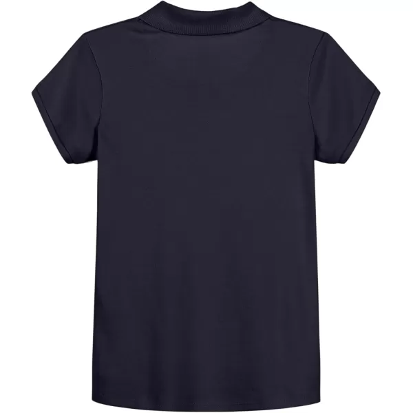 IZOD Girls' School Uniform Short Sleeve Polo Shirt, Button Closure, Comfortable &amp; Soft Interlock Fabric