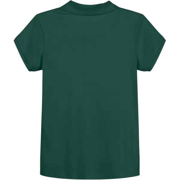IZOD Girls' School Uniform Short Sleeve Polo Shirt, Button Closure, Comfortable &amp; Soft Interlock Fabric