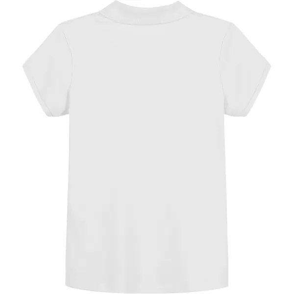IZOD Girls' School Uniform Short Sleeve Polo Shirt, Button Closure, Comfortable &amp; Soft Interlock Fabric
