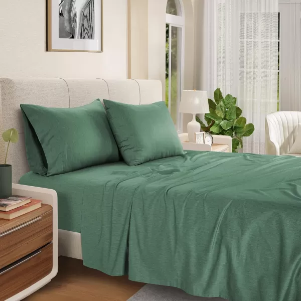 IZOD - Melange Performance Cotton Sheet Set, Durable &amp; Long Lasting Fabric, Deep Pocket Sheets 