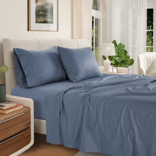 IZOD - Melange Performance Cotton Sheet Set, Durable &amp; Long Lasting Fabric, Deep Pocket Sheets 