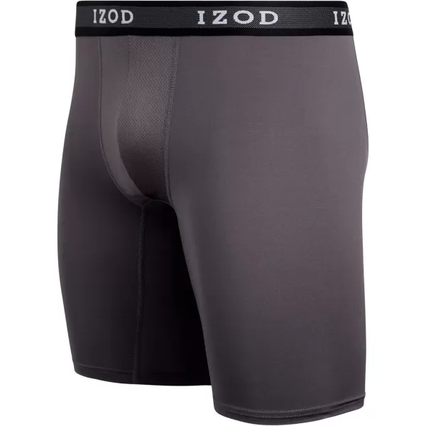 IZOD Men's Boxer Briefs– 5 Pack Performance Long Leg Boxer Briefs for Men S-2XL