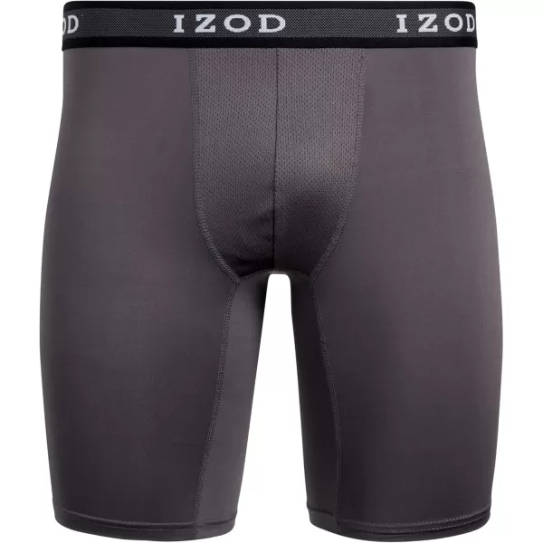 IZOD Men's Boxer Briefs– 5 Pack Performance Long Leg Boxer Briefs for Men S-2XL