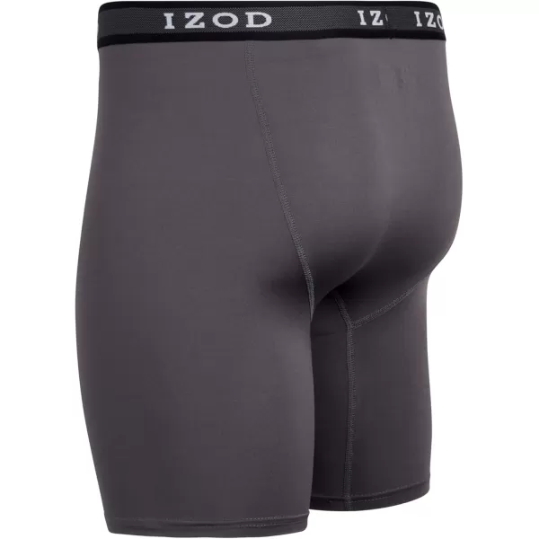 IZOD Men's Boxer Briefs– 5 Pack Performance Long Leg Boxer Briefs for Men S-2XL