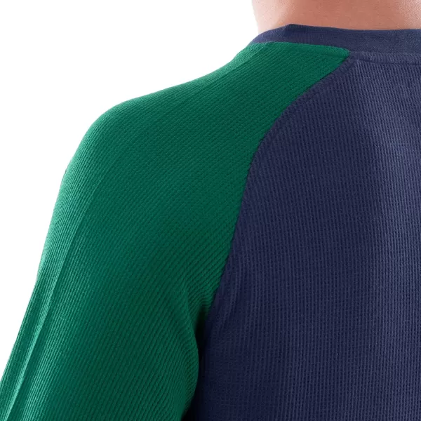 IZOD Men's Long Sleeve Colorblock Henley Tee and Microfleece Pant Sleep Set
