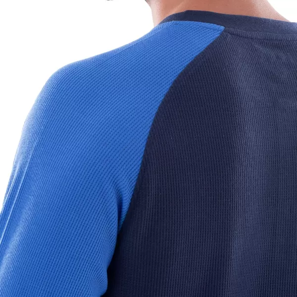 IZOD Men's Long Sleeve Colorblock Henley Tee and Microfleece Pant Sleep Set