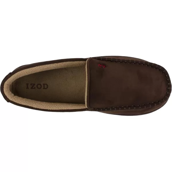 IZOD Men's Two-Tone Moccasin Slipper, Warm Soft Classic Slip-On, Men's Sizes 8 to 13