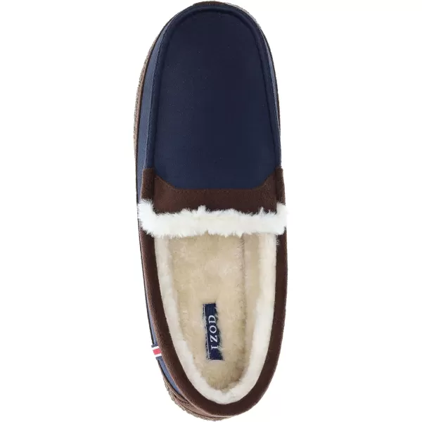 IZOD Men's Two-Tone Moccasin Slipper, Warm Soft Classic Slip-On, Men's Sizes 8 to 13