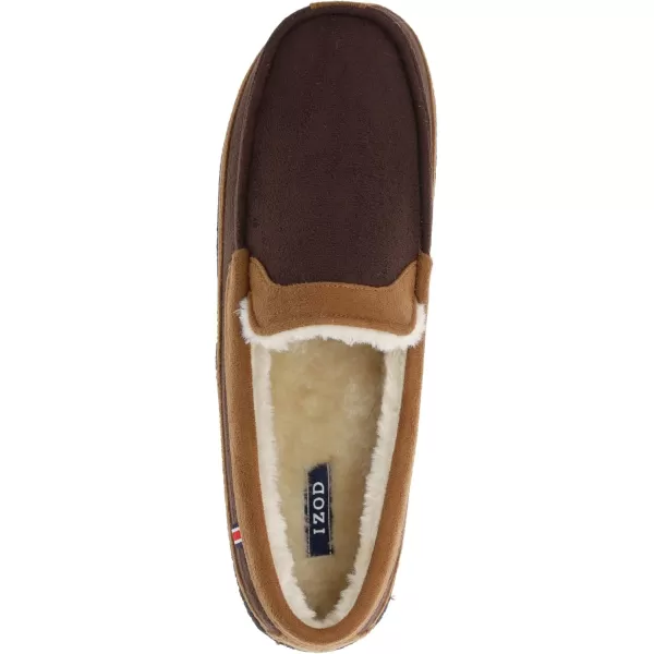IZOD Men's Two-Tone Moccasin Slipper, Warm Soft Classic Slip-On, Men's Sizes 8 to 13
