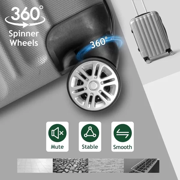 IZOD Polycarbonate Hard shell Expandable Lightweight 360 Dual Spinning Wheels Combo Lock 28", 24", 20" 3 Piece Luggage Set 