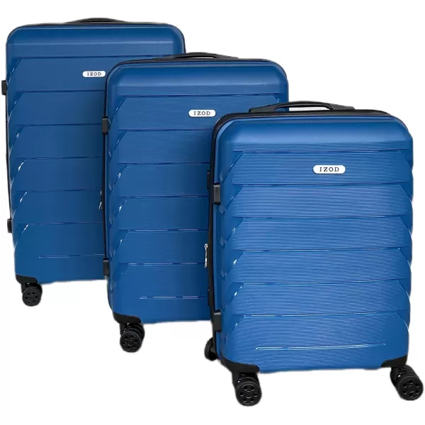 IZOD Polycarbonate Hard shell Expandable Lightweight 360 Dual Spinning Wheels Combo Lock 28", 24", 20" 3 Piece Luggage Set 