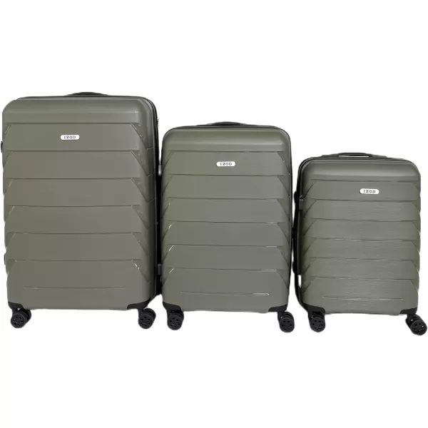 IZOD Polycarbonate Hard shell Expandable Lightweight 360 Dual Spinning Wheels Combo Lock 28", 24", 20" 3 Piece Luggage Set 