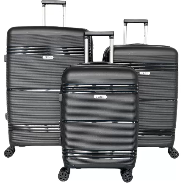 IZOD Polycarbonate Hard shell Expandable Lightweight 360 Dual Spinning Wheels Combo Lock 28", 24", 20" 3 Piece Luggage Set 